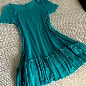 Easel Teal Short Sleeve Dress